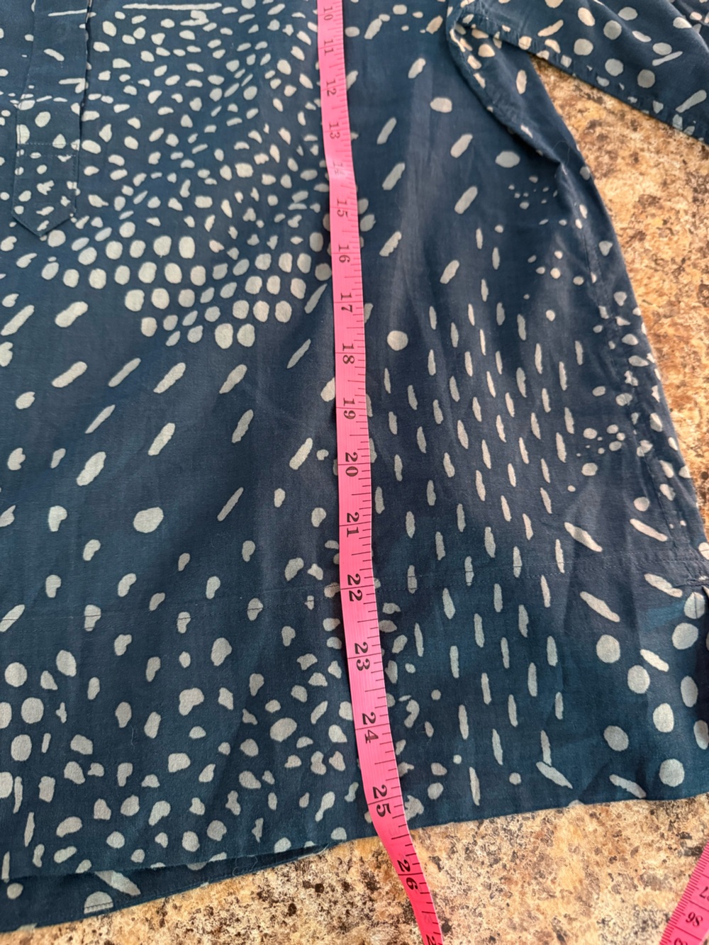 ANN MASHBURN Abstract Dotted 100% Cotton Tomboy Popover Blouse Large - Picture 8 of 8